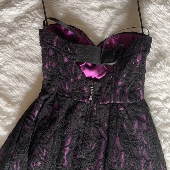 Guess Purple and Lace Fit and Flare Bustier Dress - Picture 2 of 6